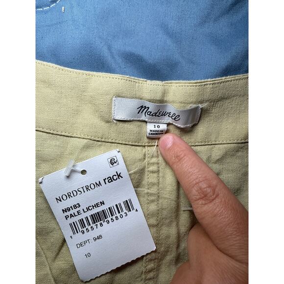 NWT Madewell tan button down linen single breasted tank top womens 10 coastal - Picture 2 of 7